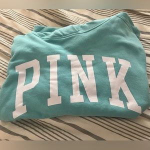 Turquoise Victoria Secret Pink hoodie